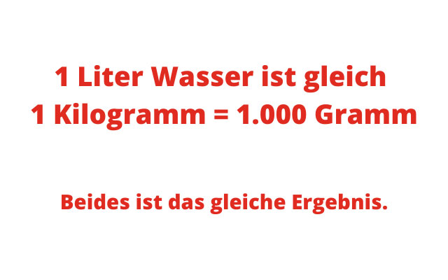 1 Liter Wie Viel Kg l In Kg Liter In Kilogramm Umrechnen