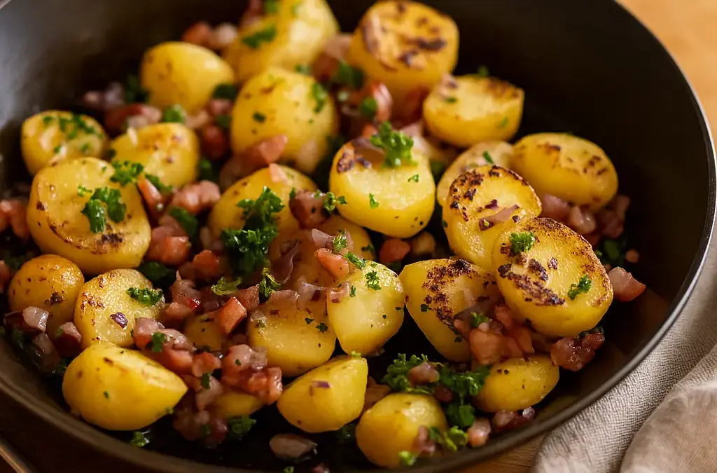 Schwäbischer Kartoffelsalat Brägele (Bratkartoffeln)