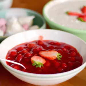 Erdbeer-Kompott mit gefrorenen Erdbeeren