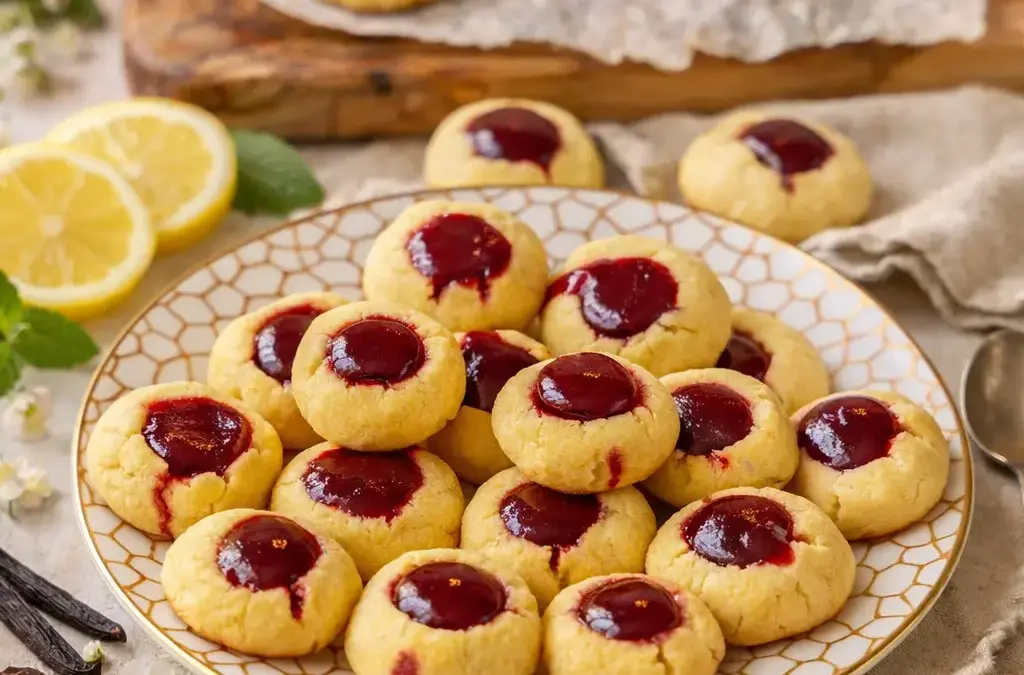 Matcha Shortbread - Grüntee Kekse Husarenkrapfen – mit Marmeladenfüllung wie aus der Weihnachtsbäckerei