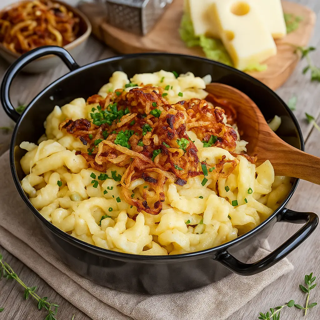 Käsespätzle-Rezept mit Röstzwiebeln