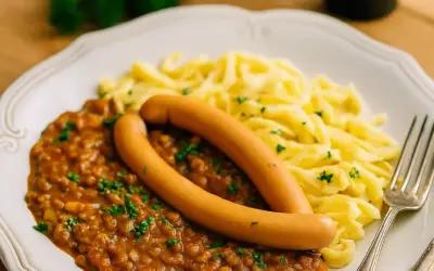Schwäbische Linsen mit Spätzle