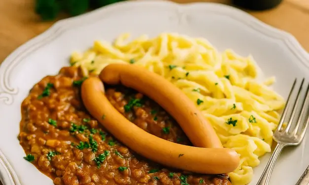 Schwäbische Linsen mit Spätzle