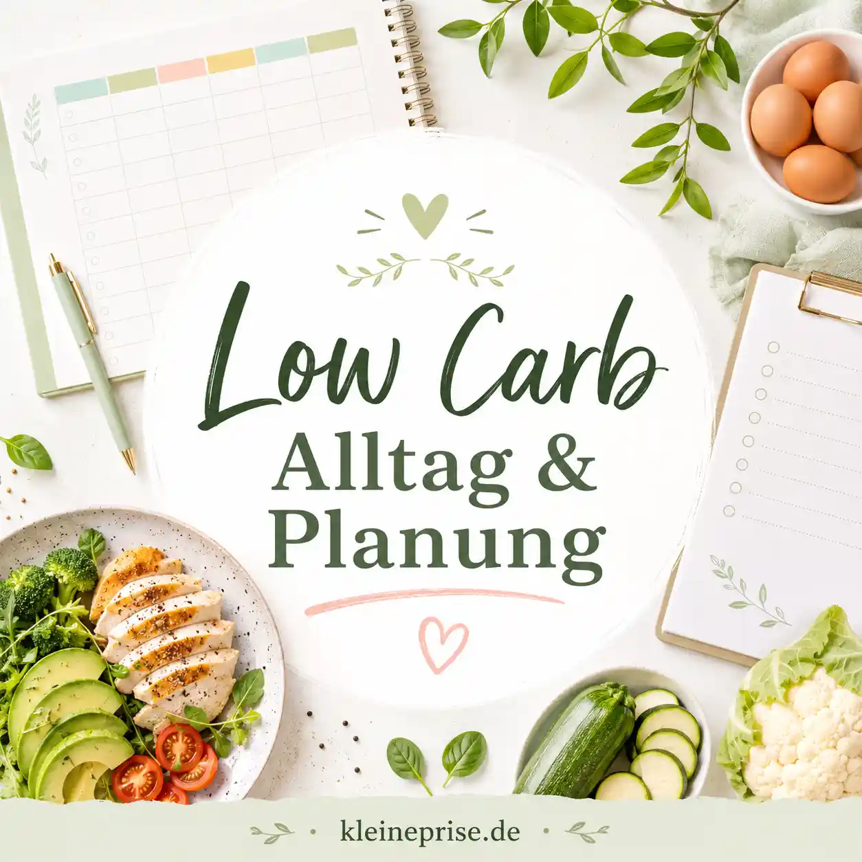 Low Carb Alltag und Planung: Einfach essen, einkaufen und vorbereiten Low Carb Alltag und Planung: Einfach essen, einkaufen und vorbereiten | Kleine Prise