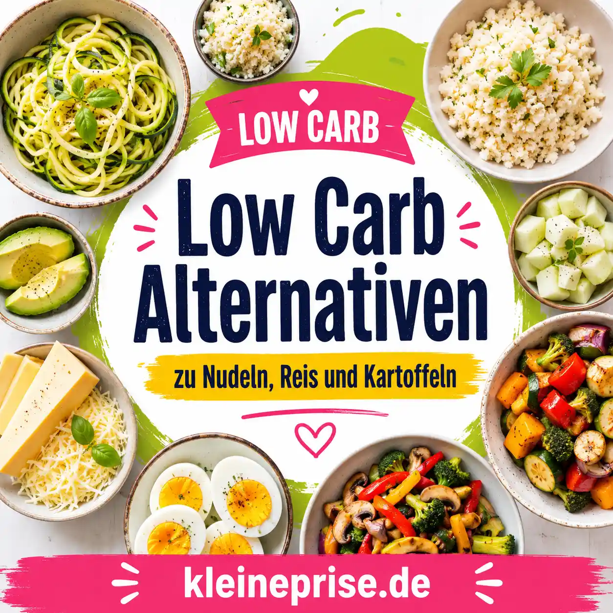 Low Carb Alternativen zu Nudeln, Reis und Kartoffeln Low Carb Alternativen zu Nudeln, Reis und Kartoffeln | Kleine Prise