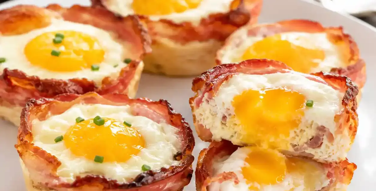 Low Carb Bacon und Ei Muffins aus dem Ofen