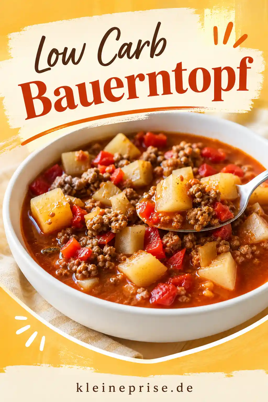 Low Carb Bauerntopf Pinterest Pin Pinterest Bild für Low Carb Bauerntopf mit Hackfleisch, Kohlrabi und Paprika