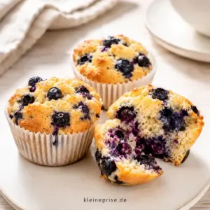 Low Carb Blaubeermuffins einfach und saftig Low Carb Blaubeermuffins mit saftigem Inneren und sichtbaren Blaubeeren
