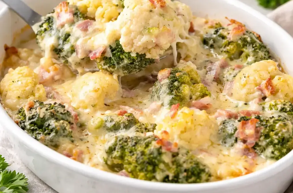 Bayerischer Schweinebraten Low Carb Blumenkohl-Brokkoli-Auflauf