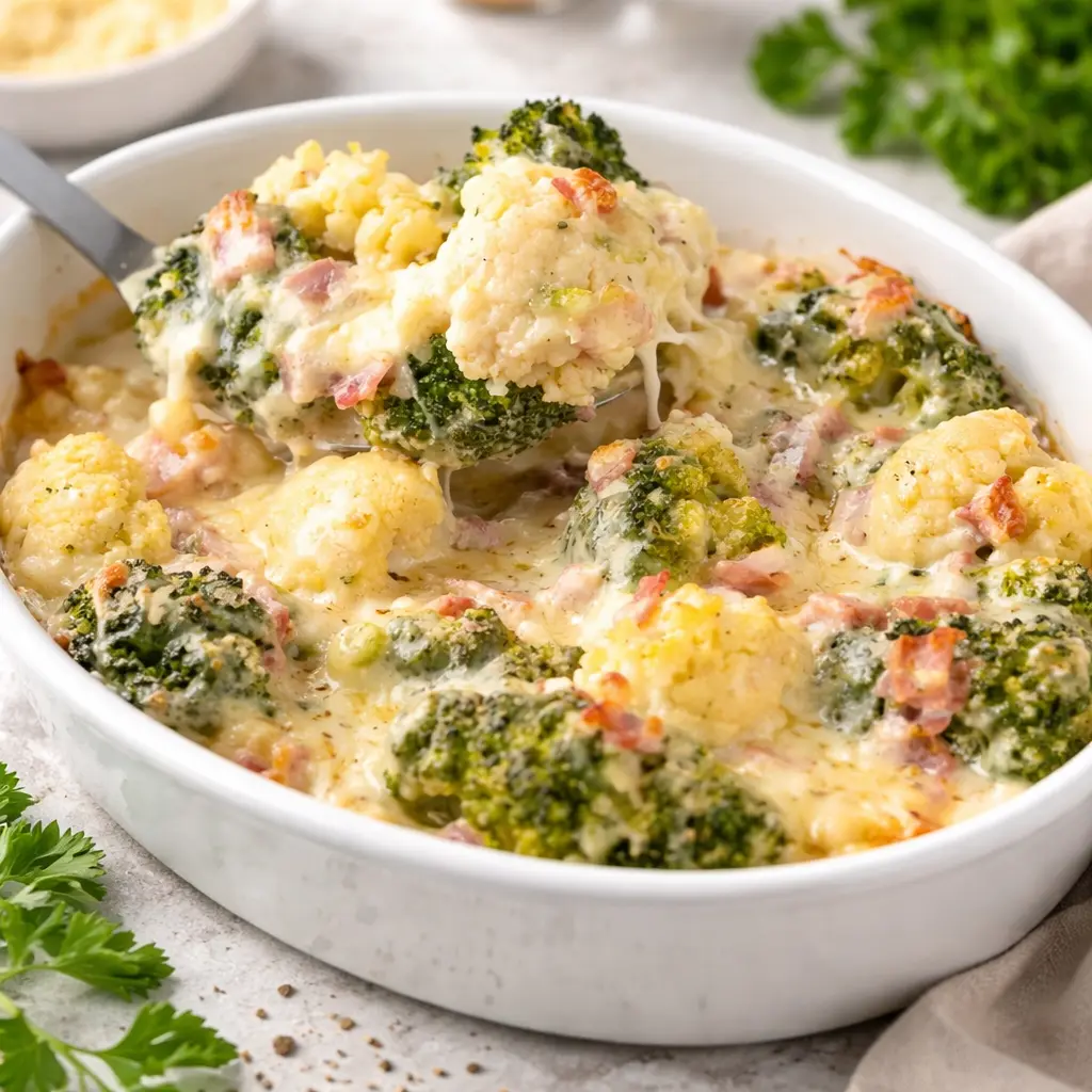 Low Carb Blumenkohl-Brokkoli-Auflauf Low Carb Blumenkohl-Brokkoli-Auflauf | Kleine Prise