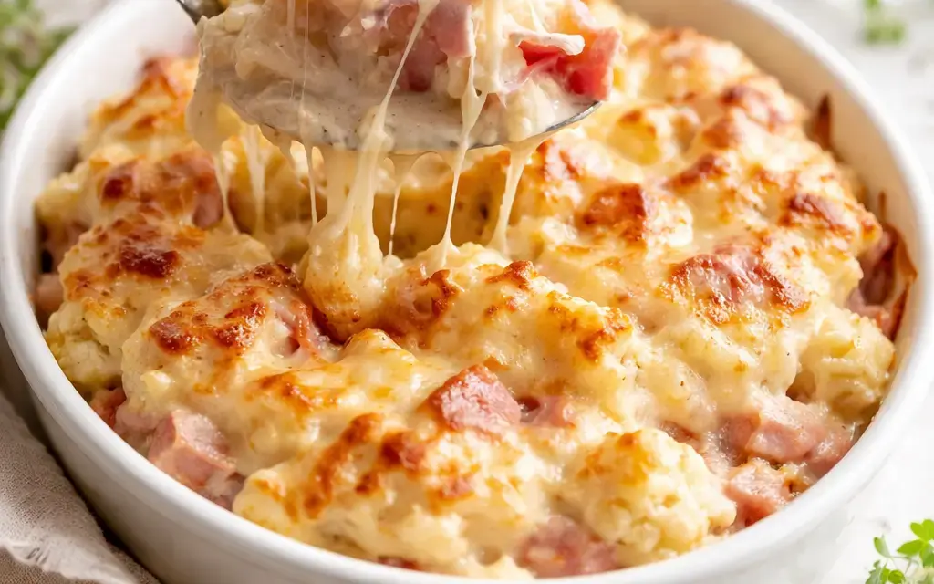 Low Carb Blumenkohl-Schinken-Auflauf