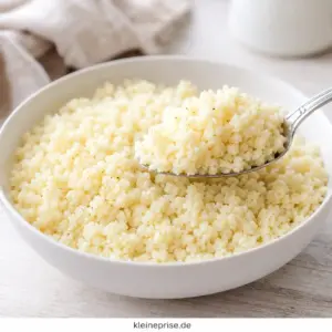 Low Carb Blumenkohlreis einfach selber machen Low Carb Blumenkohlreis in einer hellen Schale
