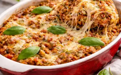 Einfache Rezepte und Spielideen für Kinder Low Carb Bolognese Auflauf