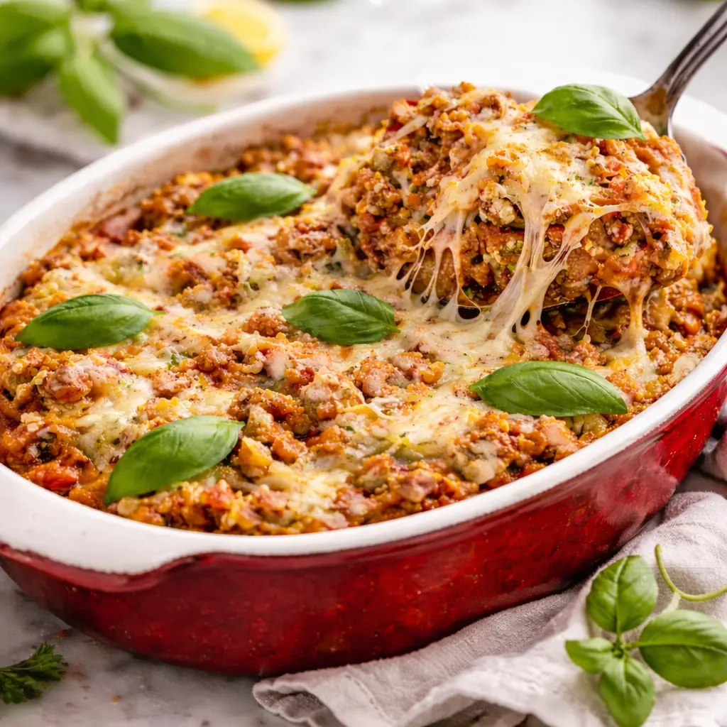 Low Carb Bolognese Auflauf Low Carb Bolognese Auflauf | Kleine Prise