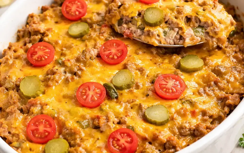 Low Carb Cheeseburger Auflauf