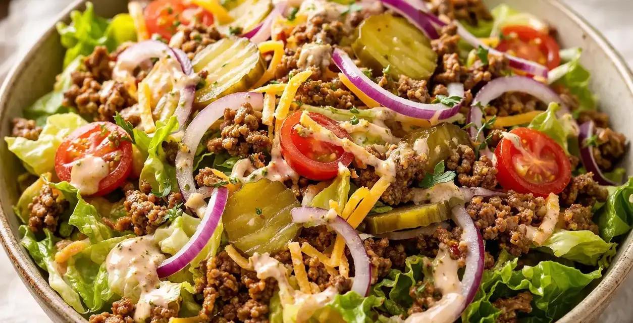 Low Carb Cheeseburger Salat
