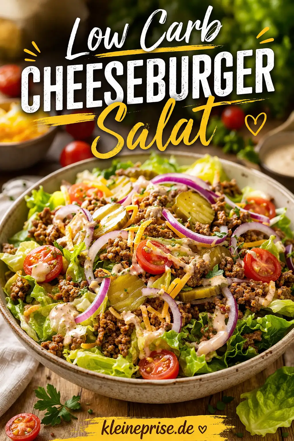 Pinterest: Low Carb Cheeseburger Salat – Rezept Pinterest: Low Carb Cheeseburger Salat