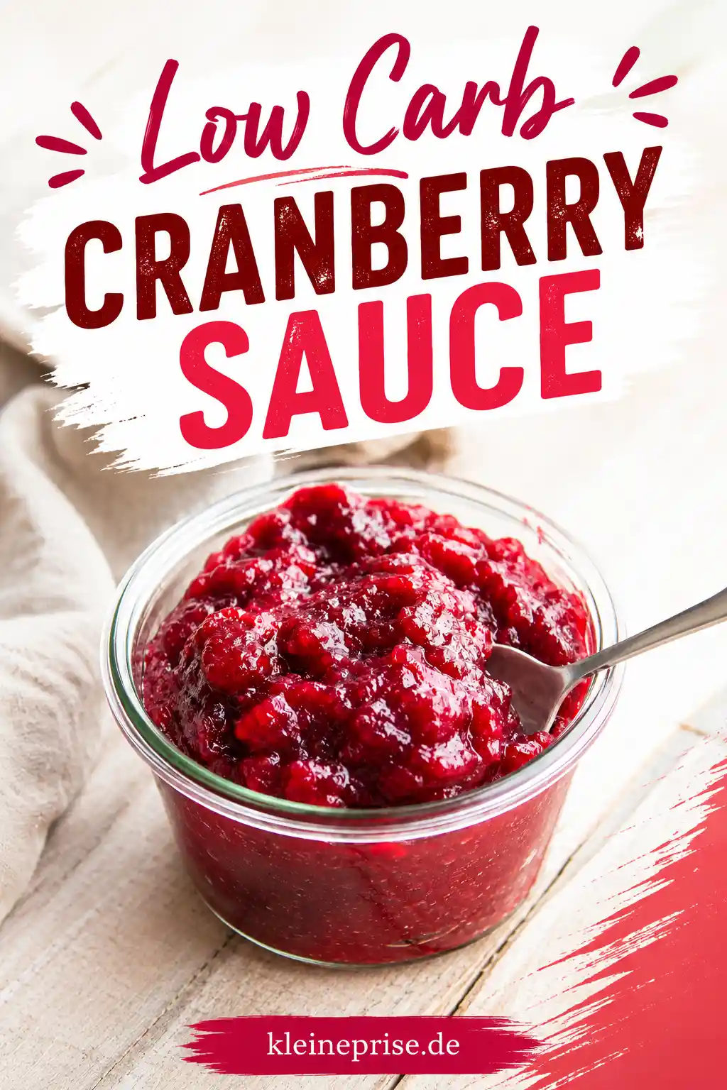 Low Carb Cranberry Sauce Pinterest Grafik Pinterest Grafik mit Low Carb Cranberry Sauce im Glas und Rezepttitel