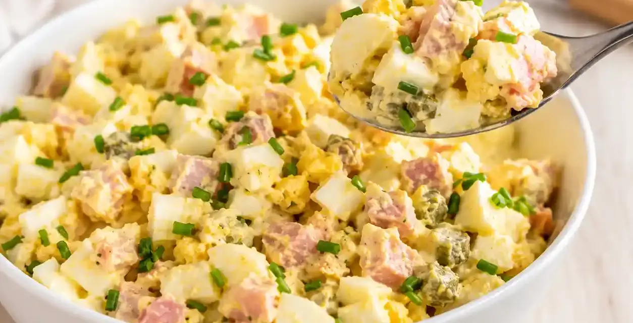 Low Carb Eiersalat mit Schinken einfach und cremig