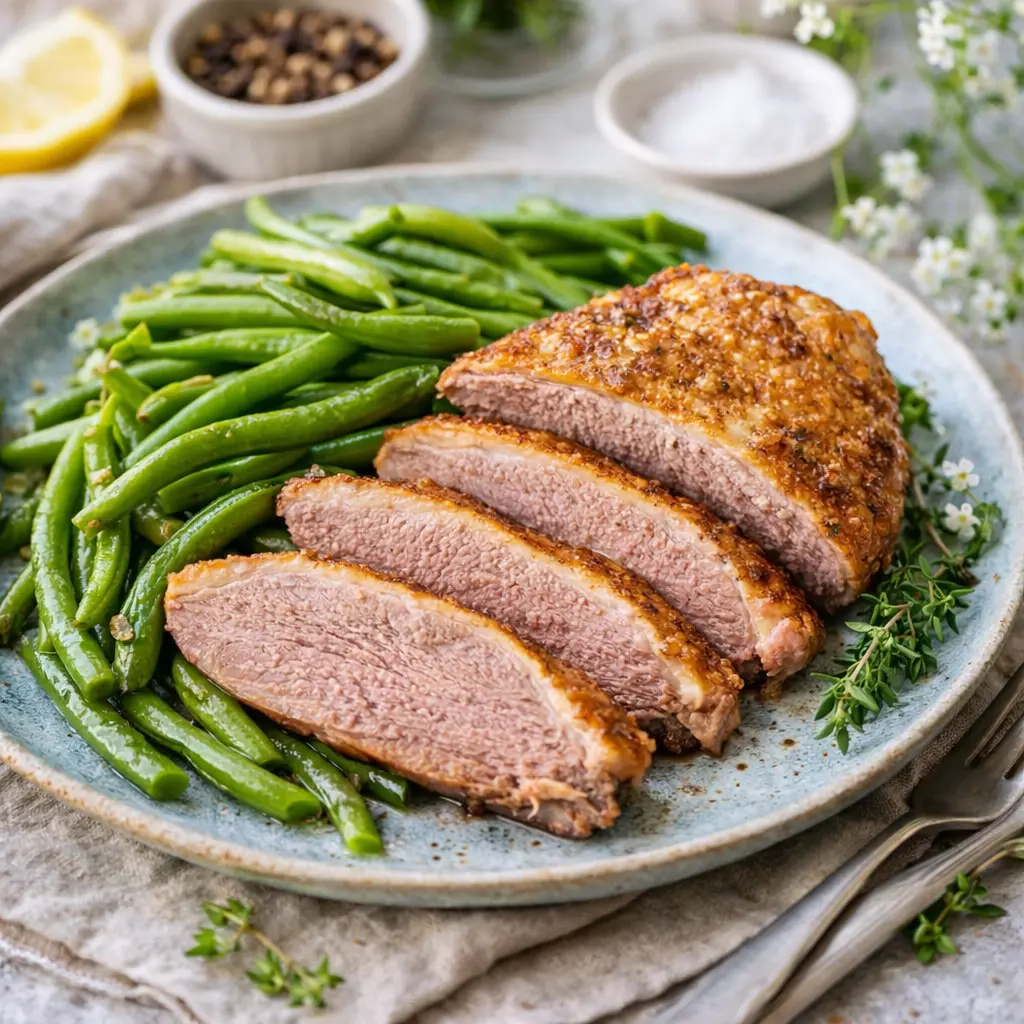 Low Carb Entenbrust mit grünen Bohnen Low Carb Entenbrust mit grünen Bohnen | Kleine Prise