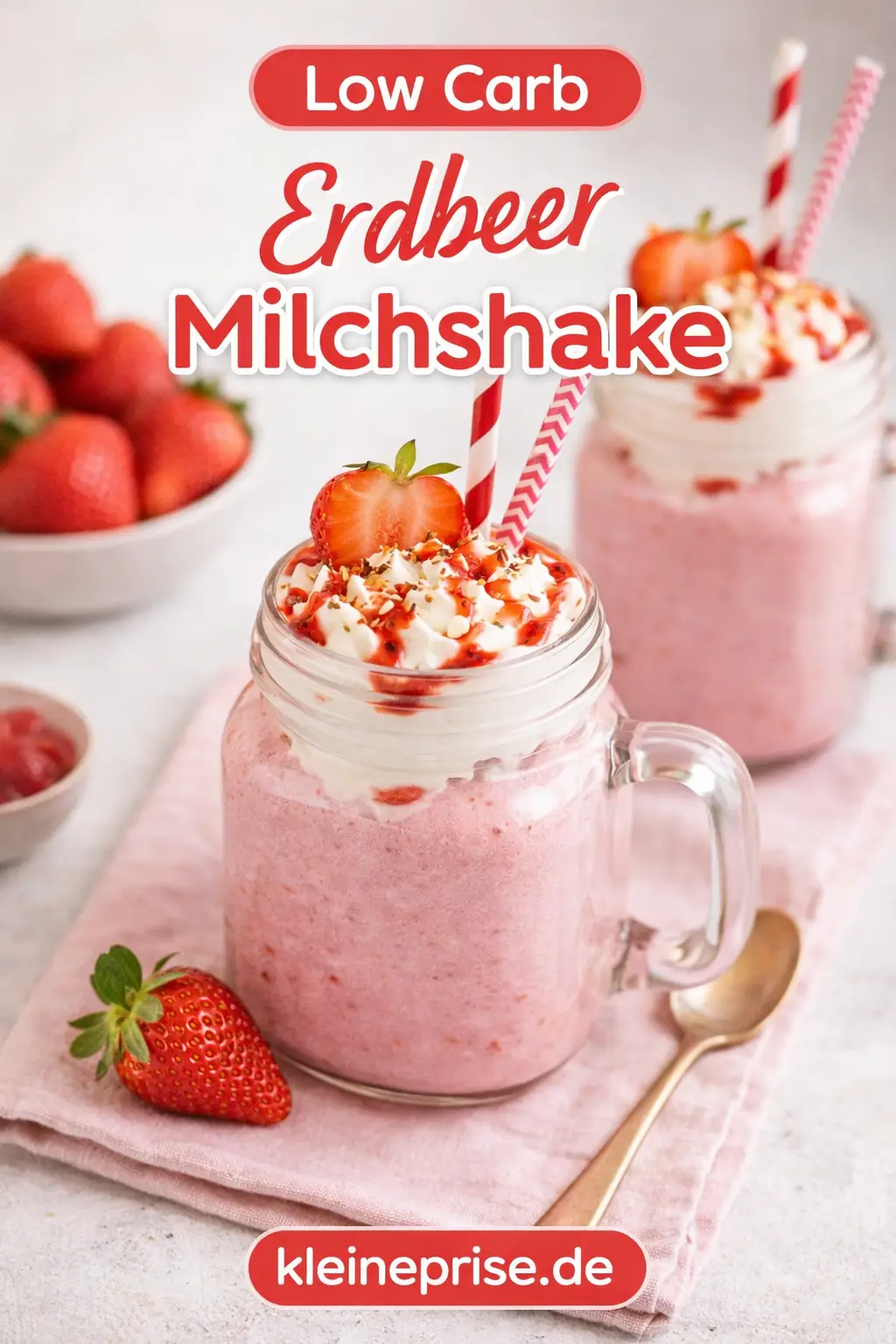 Pinterest: Low Carb Erdbeer Milchshake – Rezept Pinterest: Low Carb Erdbeer Milchshake