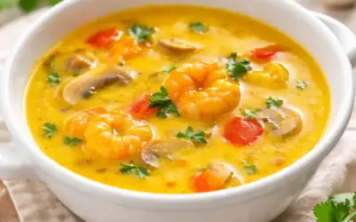 Low Carb Blumenkohlpüree Low Carb Garnelen-Curry-Kokosmilch Suppe