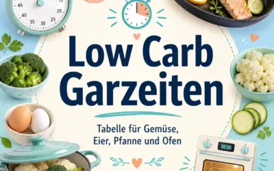 Einfache Rezepte und Spielideen für Kinder Low Carb Garzeiten: Tabelle für Gemüse, Eier, Pfanne und Ofen