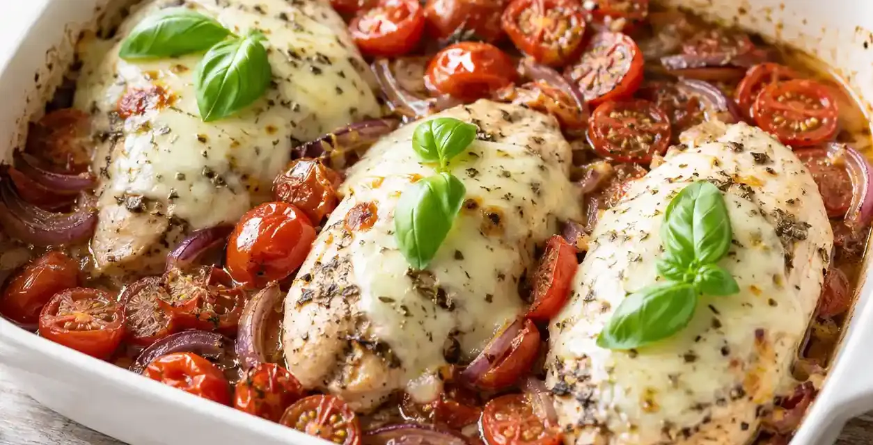 Low Carb Gebackenes Hähnchen Caprese