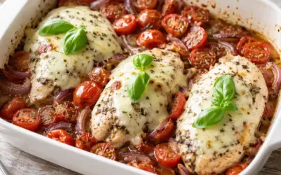 Einfache Rezepte und Spielideen für Kinder Low Carb Gebackenes Hähnchen Caprese