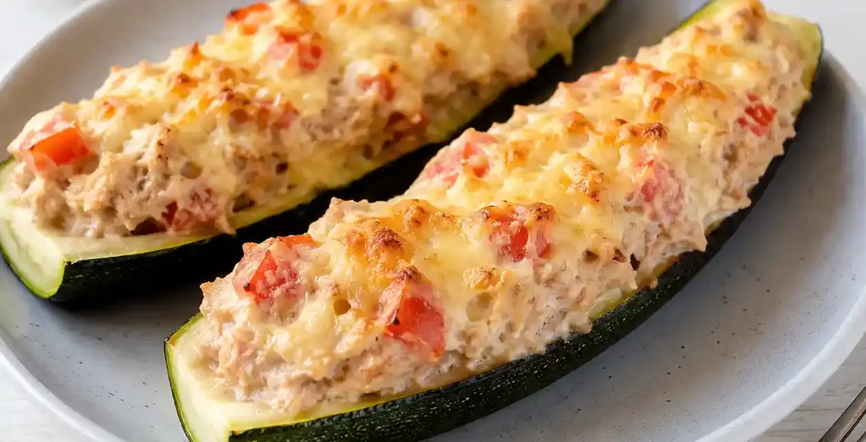 Low Carb Gefüllte Zucchinis mit Thunfisch aus dem Ofen
