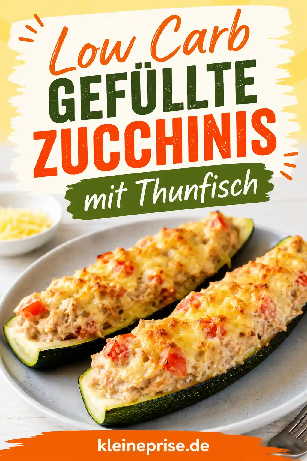 Low Carb Gefüllte Zucchinis mit Thunfisch Pinterest Pinterest Grafik für Low Carb Gefüllte Zucchinis mit Thunfisch