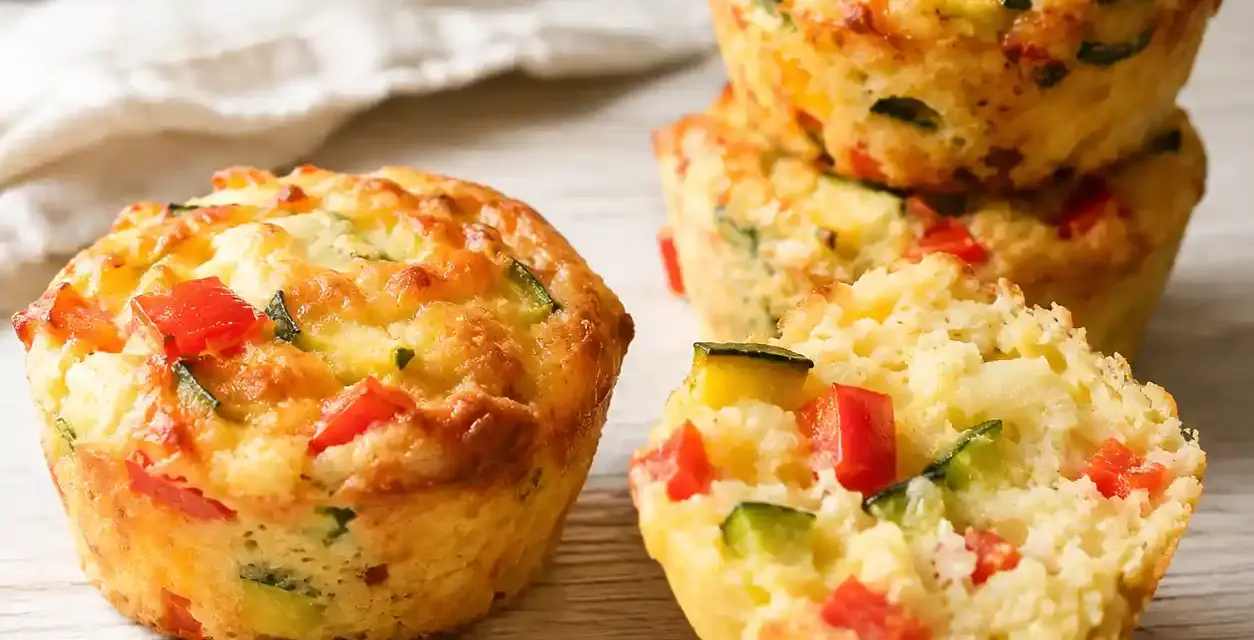 Low Carb Gemüse Muffins mit Zucchini und Paprika