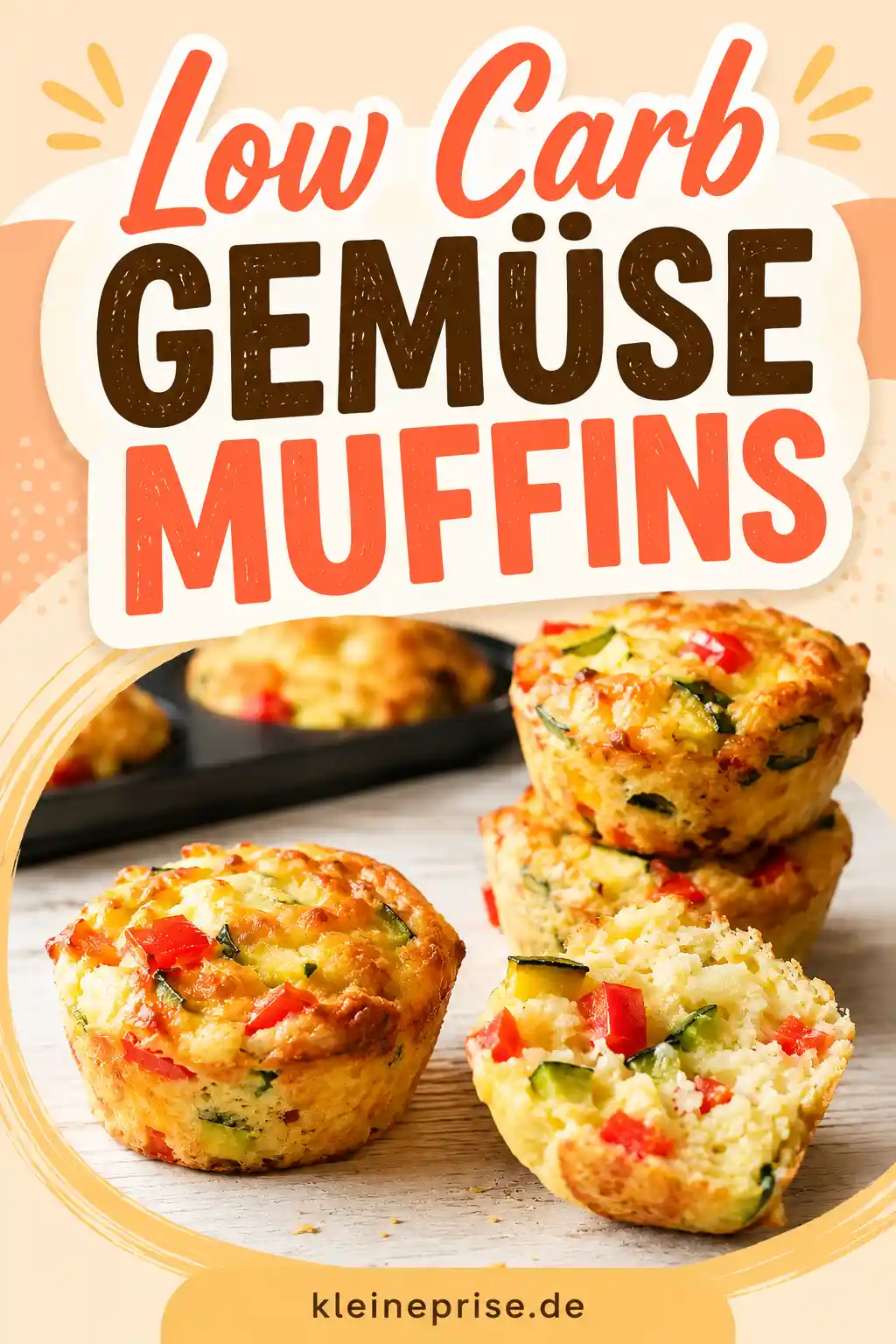 Low Carb Gemüse Muffins Rezept Pinterest Grafik für Low Carb Gemüse Muffins mit Zucchini und Paprika