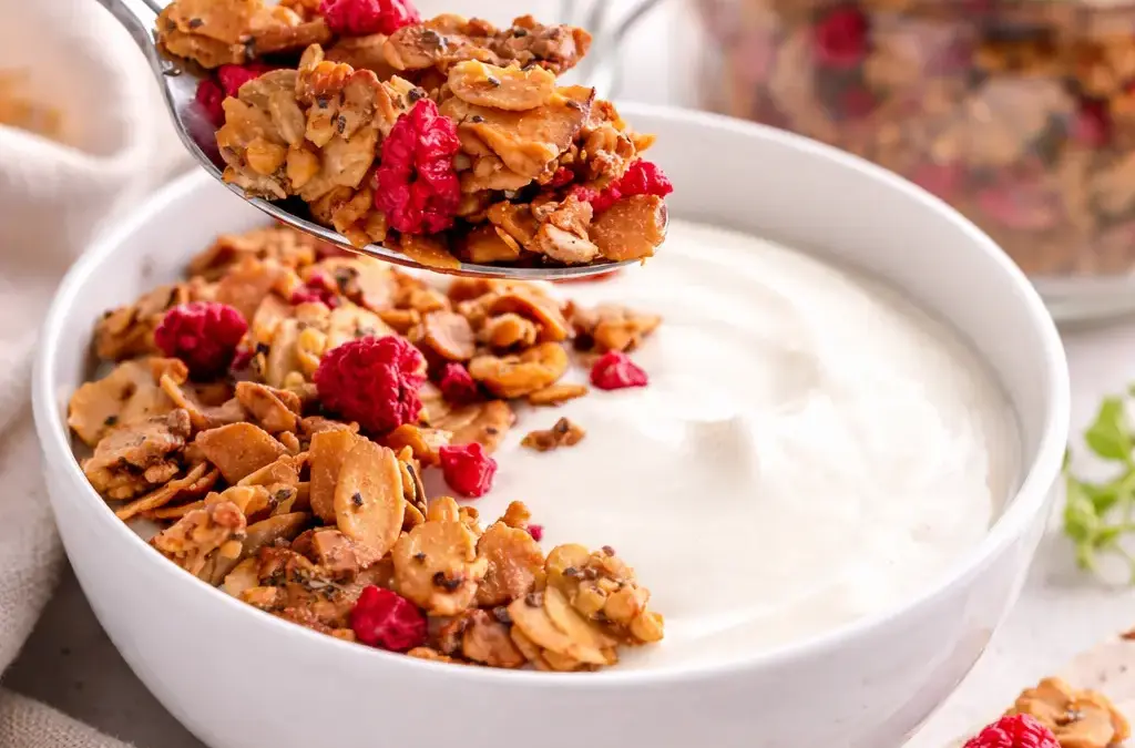 Cheesecake im Glas Low Carb Granola