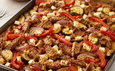Wie viele Kohlenhydrate bei Low Carb? Einfach erklärt Low Carb Gyros vom Blech mit Gemüse und Feta