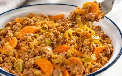 Einfache Rezepte und Spielideen für Kinder Low Carb Hackfleisch-Lauch-Pfanne mit Karotten