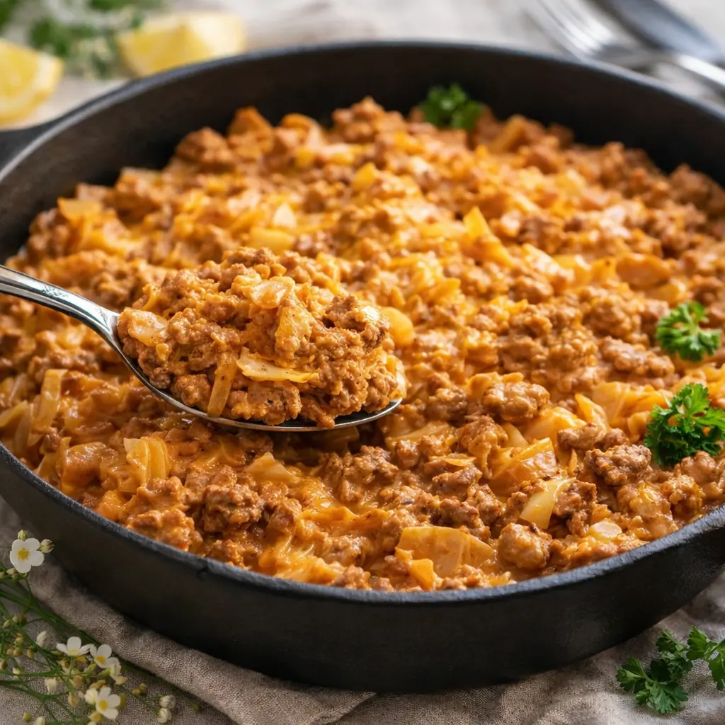 Low Carb Hackfleisch-Weißkohl-Pfanne Low Carb Hackfleisch-Weißkohl-Pfanne | Kleine Prise