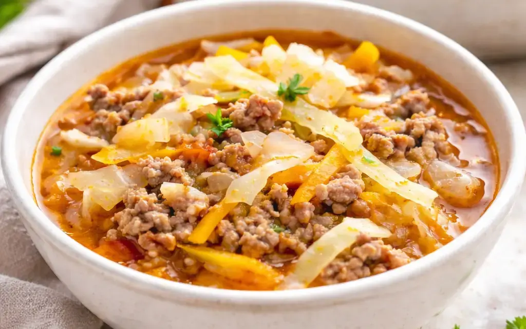 Low Carb Hackfleisch-Weißkohl Suppe