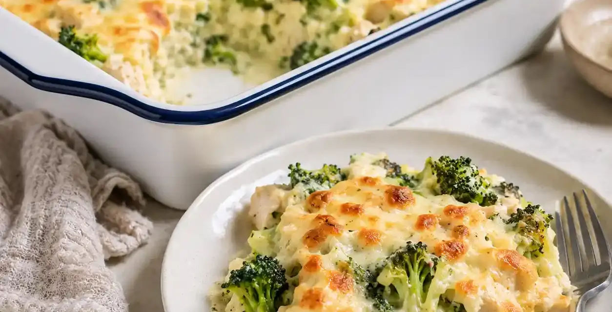 Low Carb Hähnchen-Brokkoli-Auflauf einfach und cremig