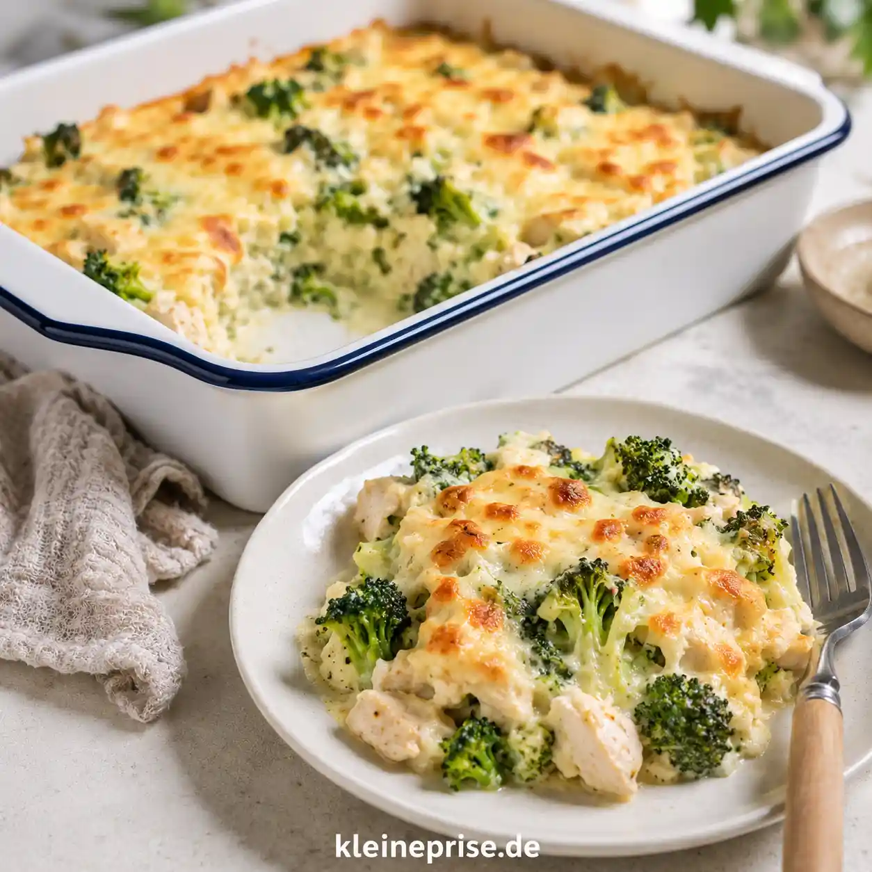 Low Carb Hähnchen-Brokkoli-Auflauf einfach und cremig Low Carb Hähnchen-Brokkoli-Auflauf einfach und cremig | Kleine Prise