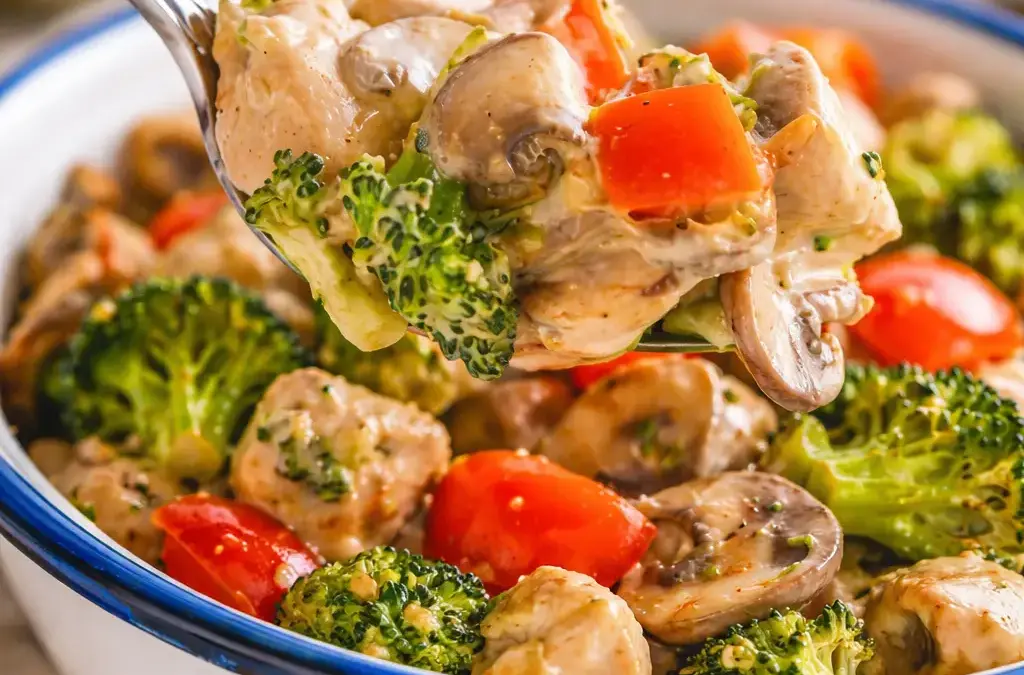 Schupfnudeln mit Brokkoli Low Carb Hähnchen-Gemüse-Pfanne