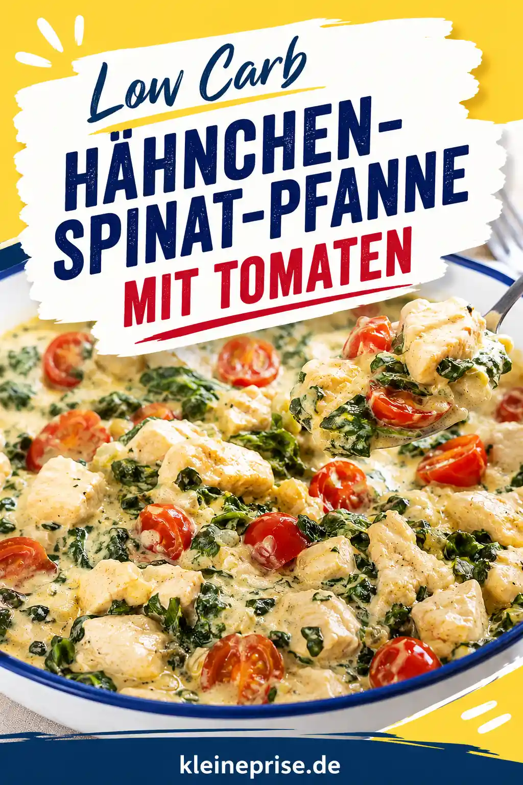 Low Carb Hähnchen-Spinat-Pfanne mit Tomaten Pinterest Pinterest Grafik für Low Carb Hähnchen-Spinat-Pfanne mit Tomaten