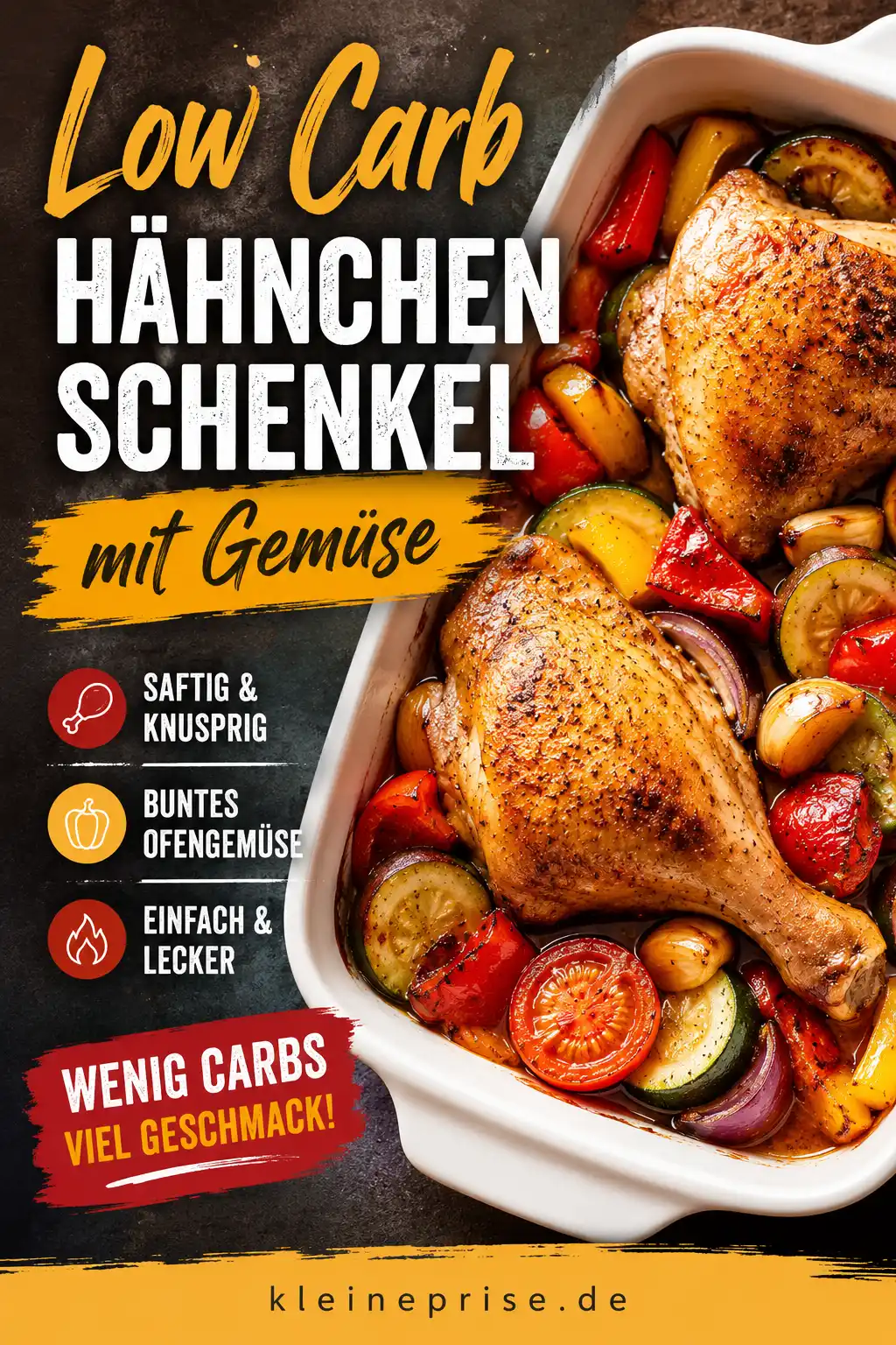 Low Carb Hähnchenschenkel mit Gemüse Pinterest Pinterest Bild für Low Carb Hähnchenschenkel mit Gemüse aus dem Ofen