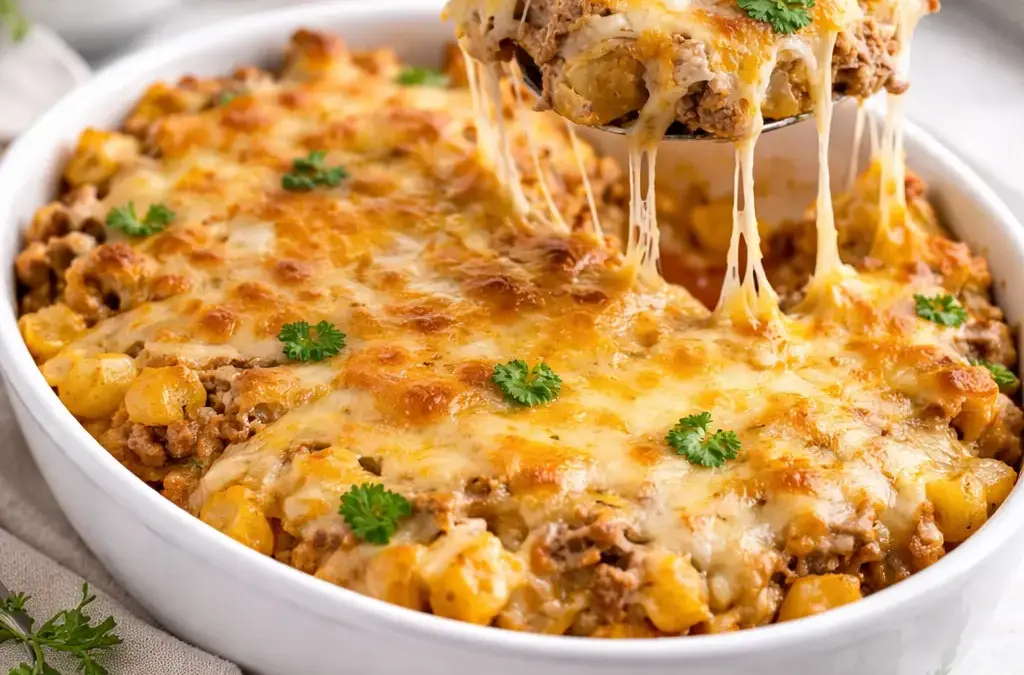 Bayerischer Schweinebraten Low Carb Kohlrabi-Hackfleisch-Auflauf