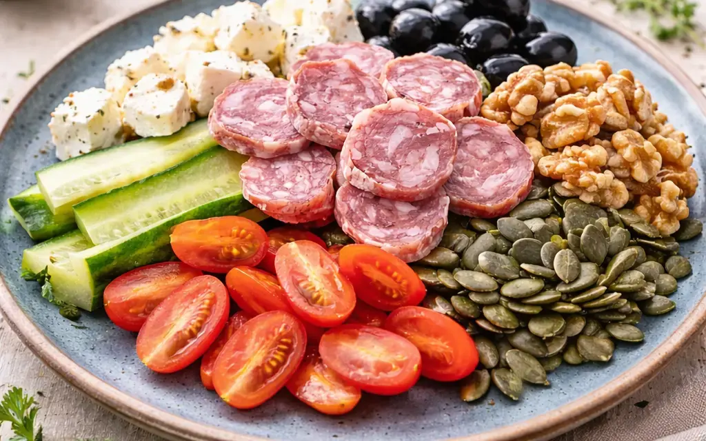 Low Carb Mediterrane Frühstücksplatte