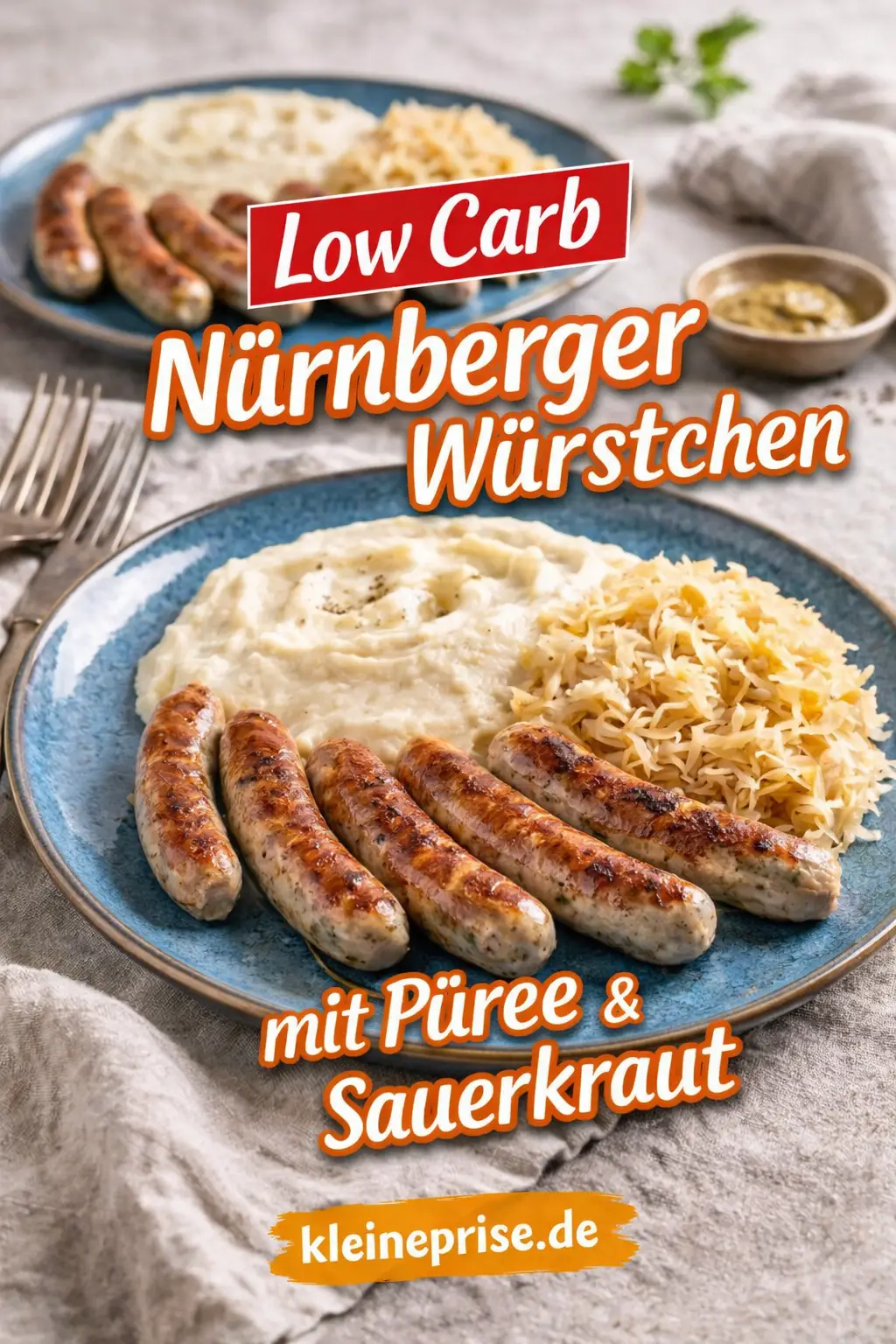Pinterest: Low Carb Nürnberger Würstchen mit Püree & Sauerkraut – Rezept Pinterest: Low Carb Nürnberger Würstchen mit Püree & Sauerkraut