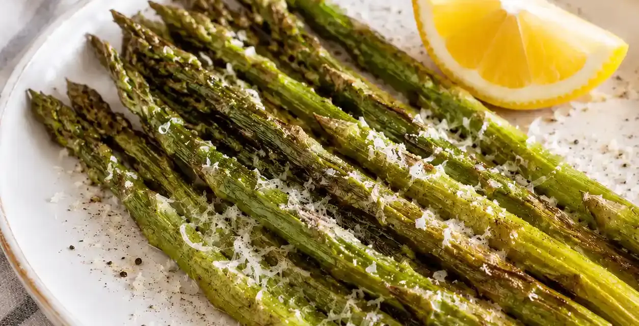 Low Carb Ofen-Spargel mit Parmesan und Zitrone