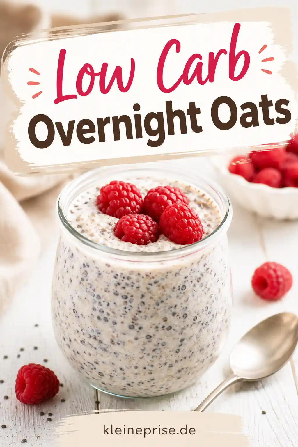 Low Carb Overnight Oats Pinterest Bild Pinterest Grafik für Low Carb Overnight Oats mit Himbeeren im Glas