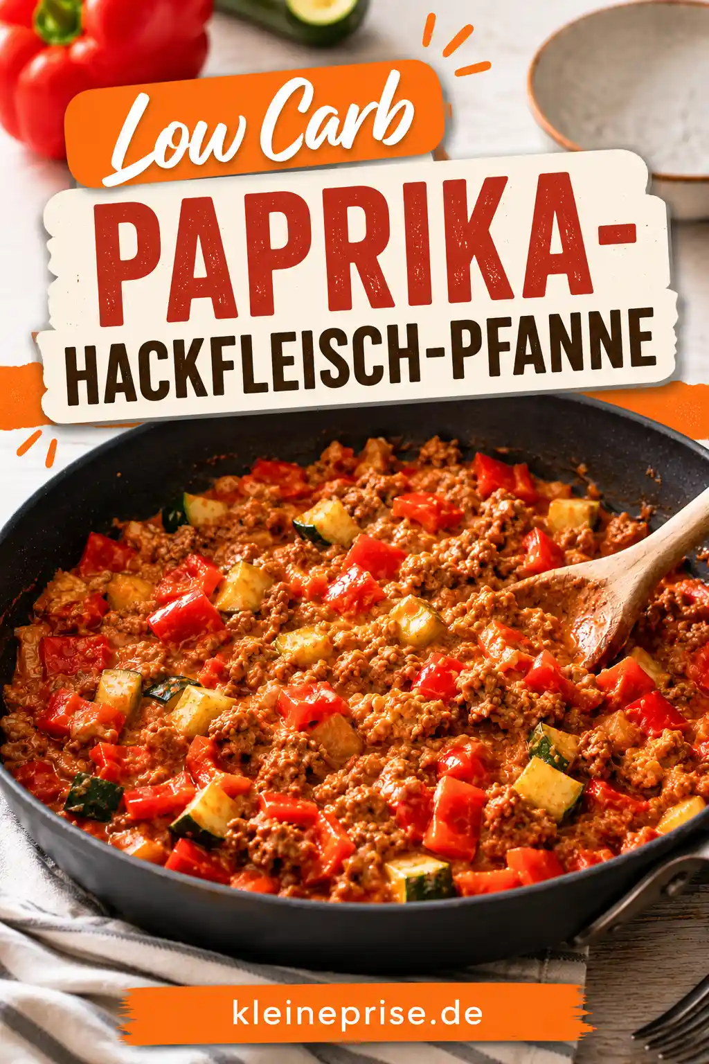 Low Carb Paprika Hackfleisch Pfanne Pinterest Pinterest Grafik für Low Carb Paprika Hackfleisch Pfanne mit cremigem Hackfleischgericht in der Pfanne
