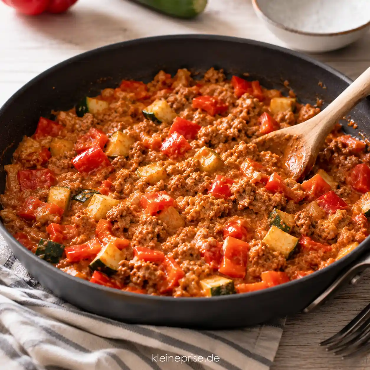Low Carb Paprika-Hackfleisch-Pfanne Low Carb Paprika-Hackfleisch-Pfanne | Kleine Prise